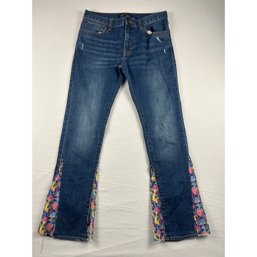 J.Crew Mercantile Flex Slim Custom Mushroom Flare Jeans Blue 29x32 G8770